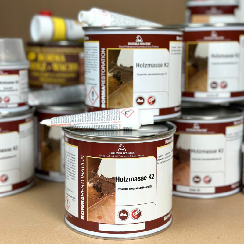 Шпаклівка поліефірна Borma Wachs Holzmasse 2K 60 чорна (750 мл)