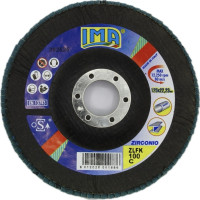 Круг пелюстковий конусний по нержавіючій сталі та металу, цирконієвий, Zlfk Zirc Conico 125×22,23 мм P100, Ima Abrasivi