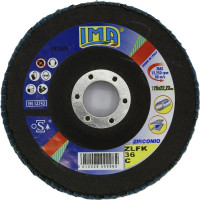 Круг пелюстковий конусний по нержавіючій сталі та металу, цирконієвий, Zlfk Zirc Conico 125×22,23 мм P36, Ima Abrasivi