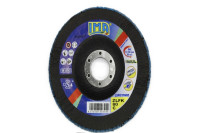 Круг пелюстковий конусний по нержавіючій сталі та металу, цирконієвий, Zlfk Zirc Conico 125×22,23 мм P80, Ima Abrasivi